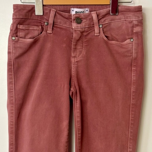 PAIGE| Cognac Dusty Peach Skinny Jeans Sz 26 - Picture 2 of 5